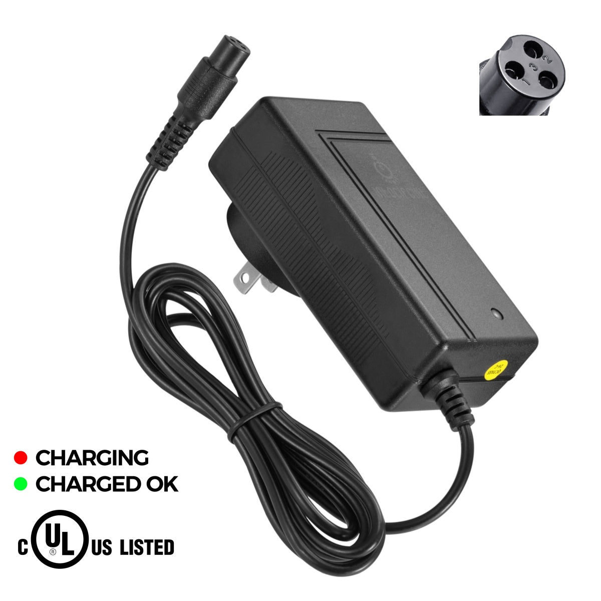 UL Listed Charger for Hover-1 HoverBoard (Please check the voltage and DC shape of your hoverboard carefully to choose the correct charger,NOT for Nova or Rebel)
