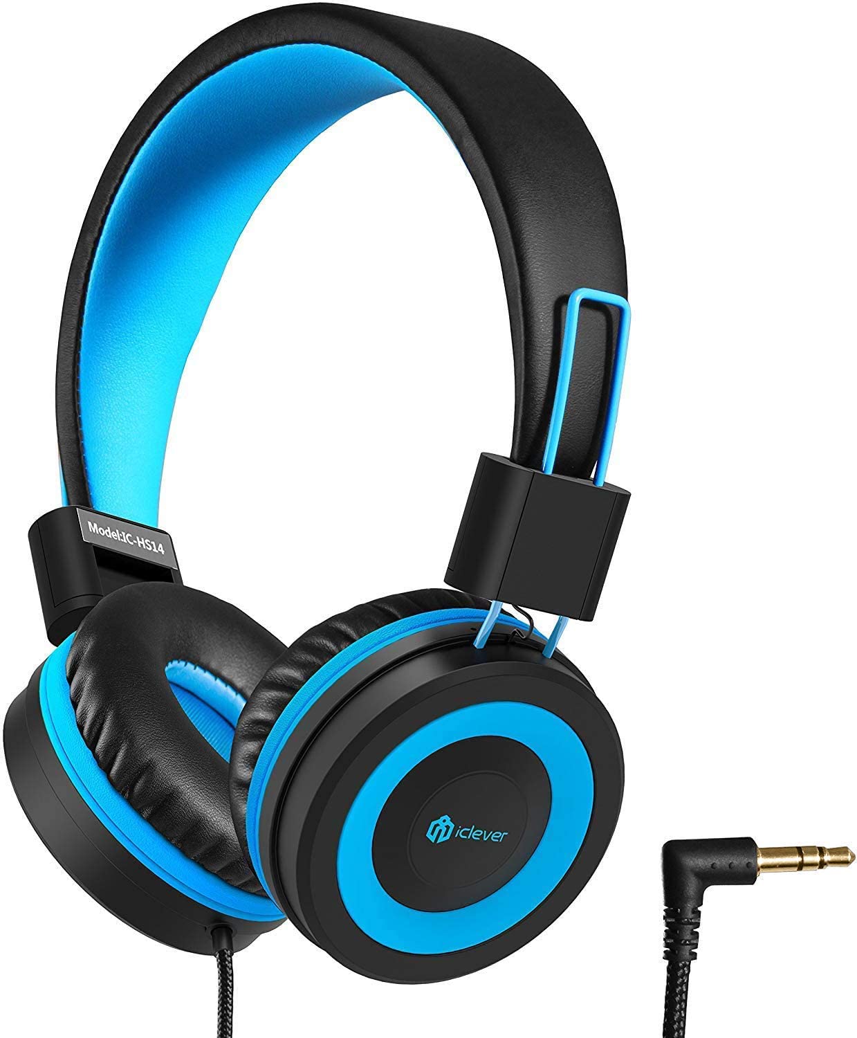 iClever HS14 Kids Headphones, Headphones for Kids with 94dB Volume Limited for Boys Girls, Adjustable Headband, Foldable, Child Headphones on Ear for Study Tablet Airplane School.