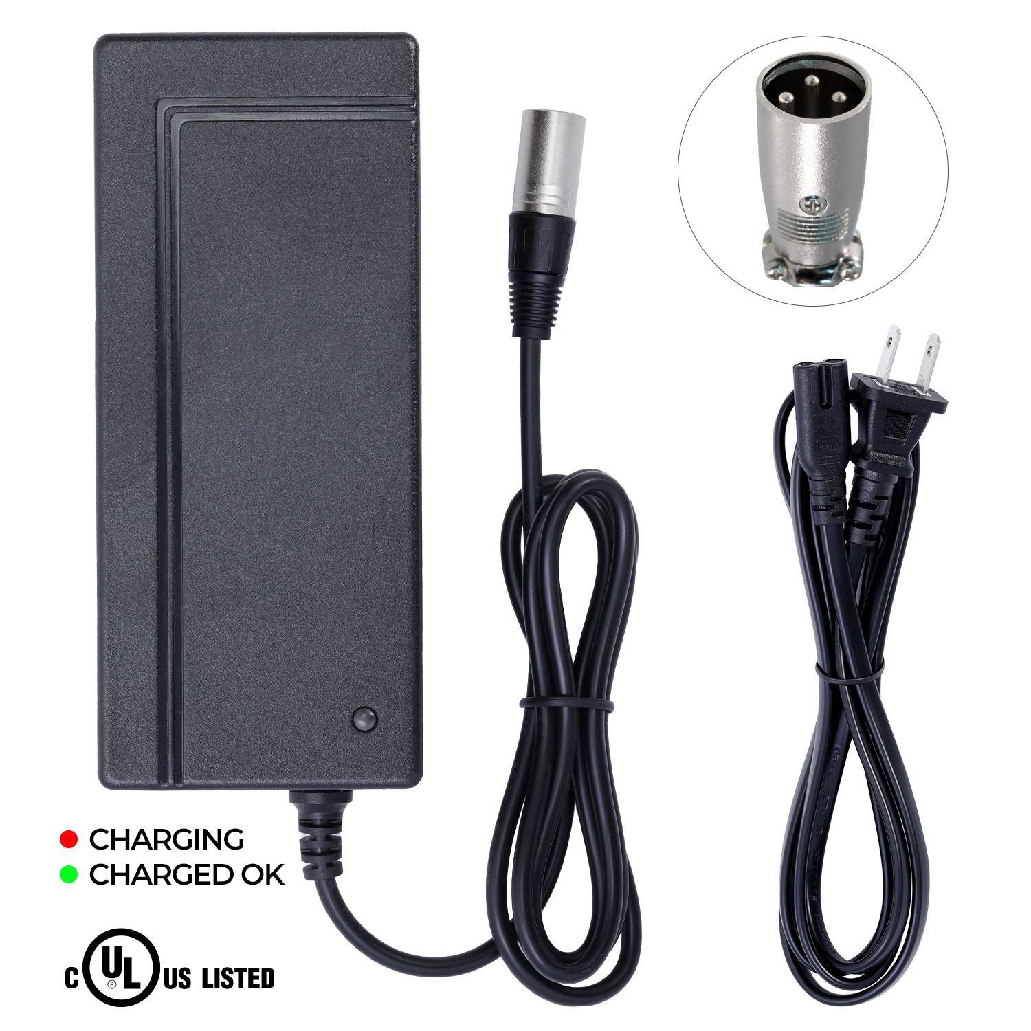 UL Listed Charger for Mega Motion Travel Pal 3-Wheel Scooter