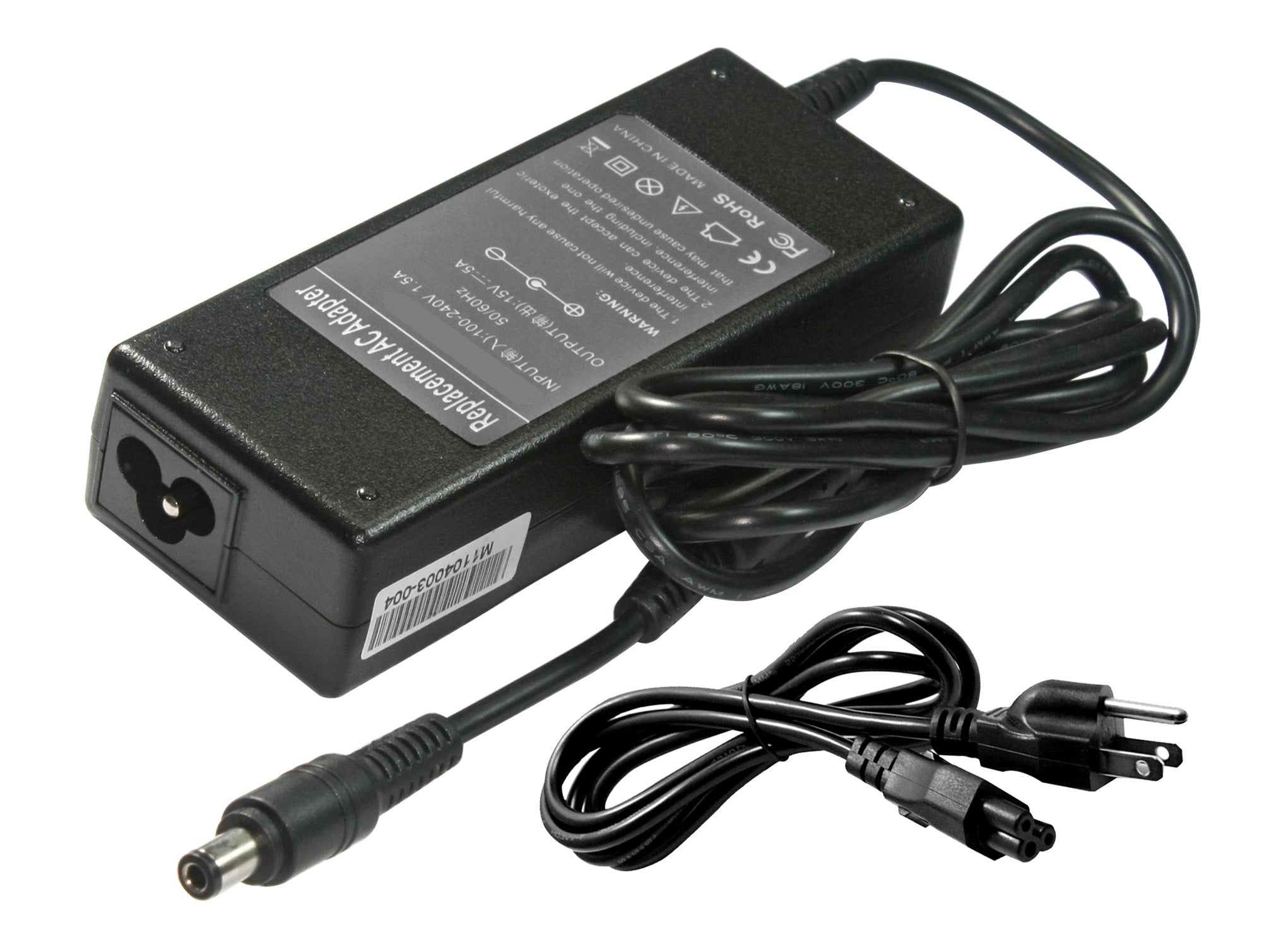 Compatible Replacement Toshiba Satellite A105-S4000 AC Adapter 75Watt 15V 5A.