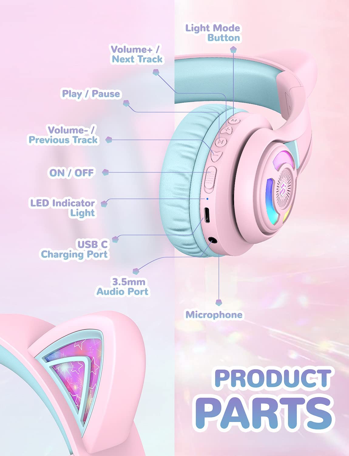 Bluetooth headset discount with cat ears