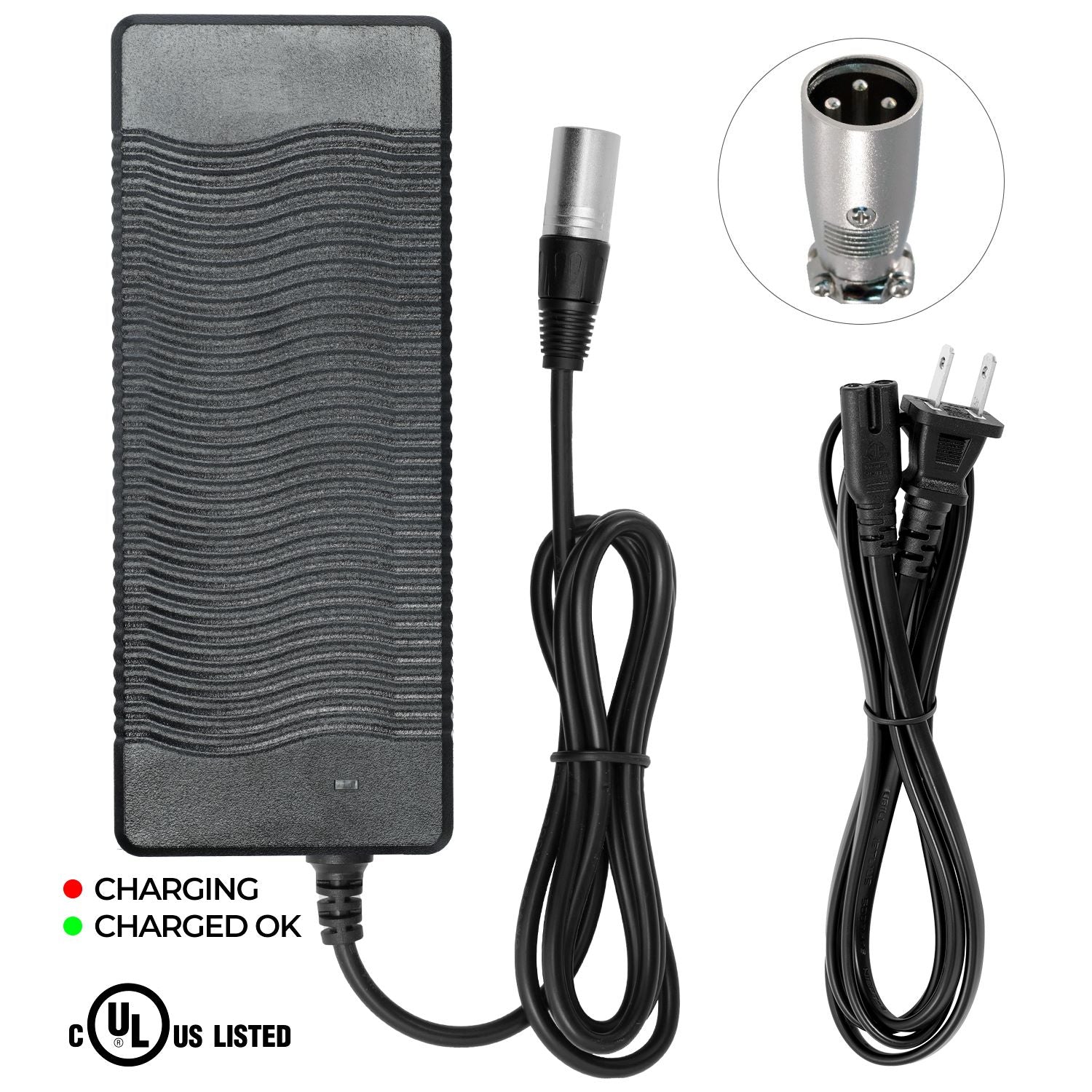 UL Listed Charger for Pedego Stretch eBike (NOT for Other Pedego Models,Please Check the DC Shape Carefully)